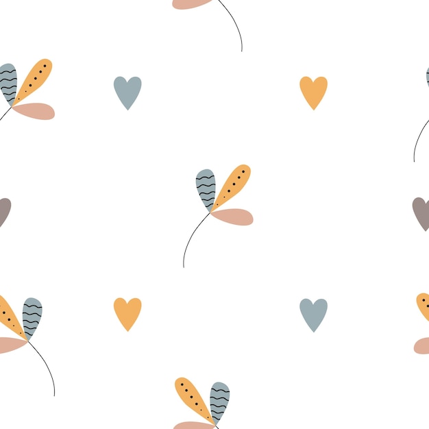 Simply seamless pattern with leaves. For wallpaper, textile, fabric. Vector illustration