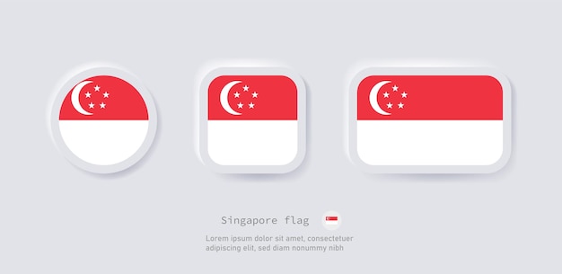 Singapore flag icon asian country national flags for asia countries neumorphism language buttons