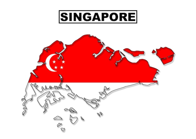 Singapore flag map in vector