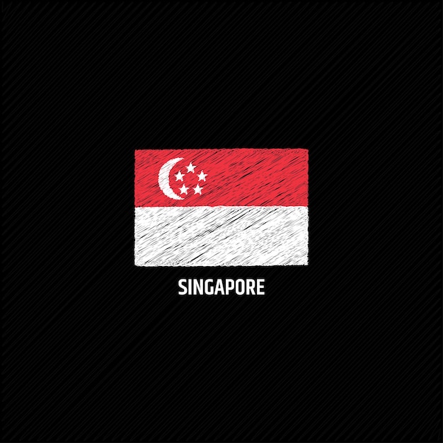 Singapore flag template flat vector illustration