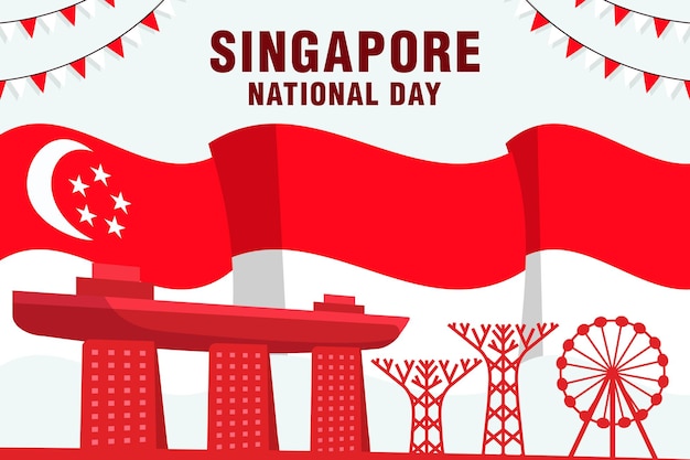 Singapore National Day background illustration design