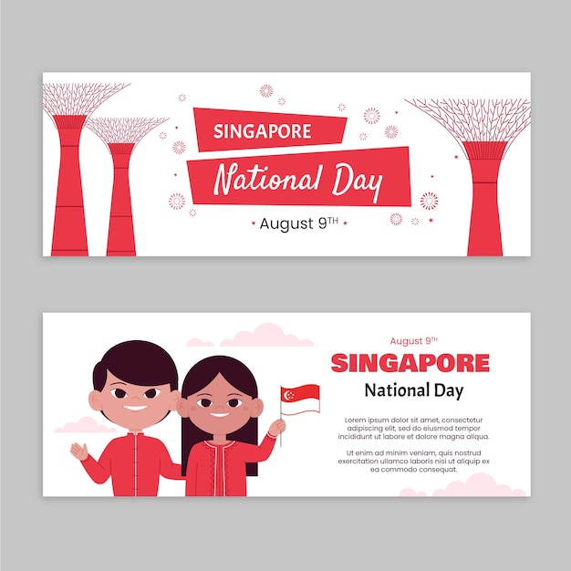 Singapore national day banners set