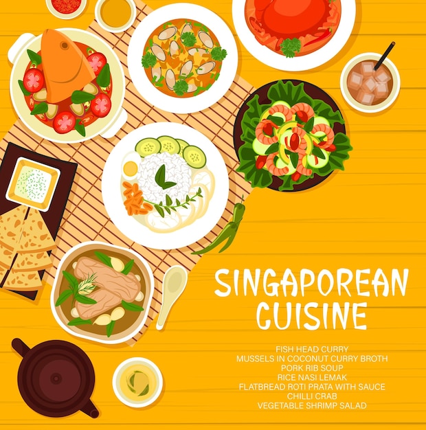 Singaporean cuisine restaurant menu page cover