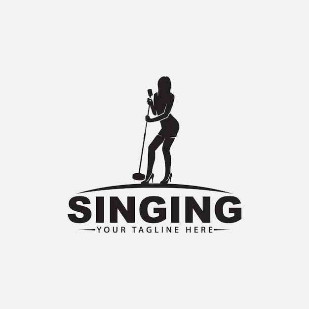 singing logo design vector template