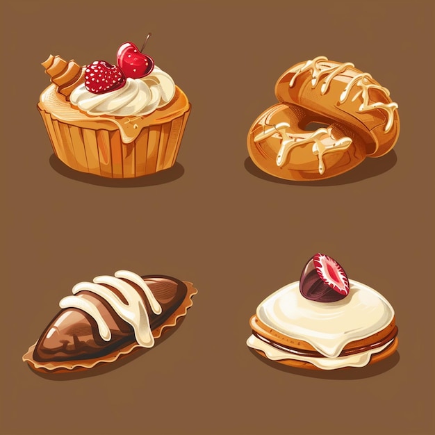 Vector single bakery item in vector style