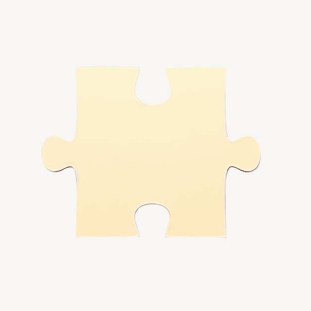 Vector single beige puzzle piece isolated