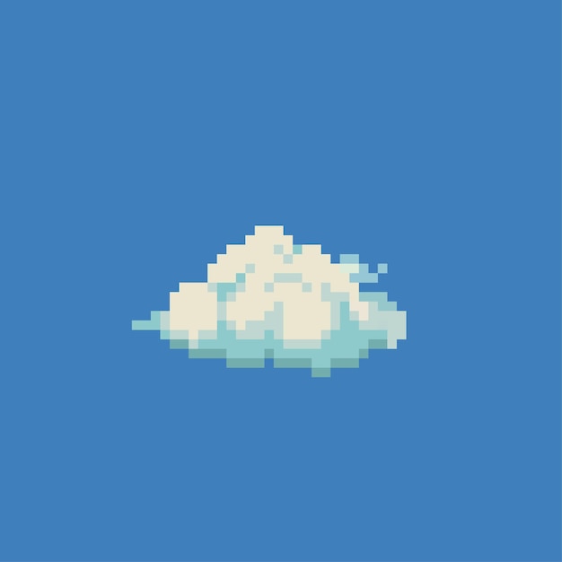 single cloud in pixel art style