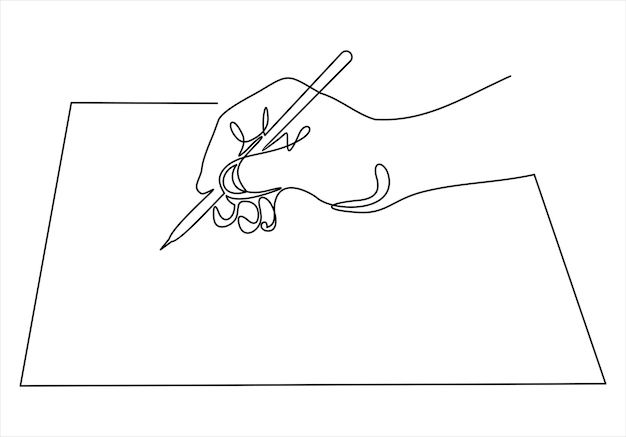 Single continuous line drawing of hand gesture on paper Business to do list concept