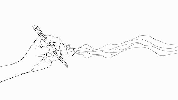 Single Continuous Line Drawing of Hand Gesture