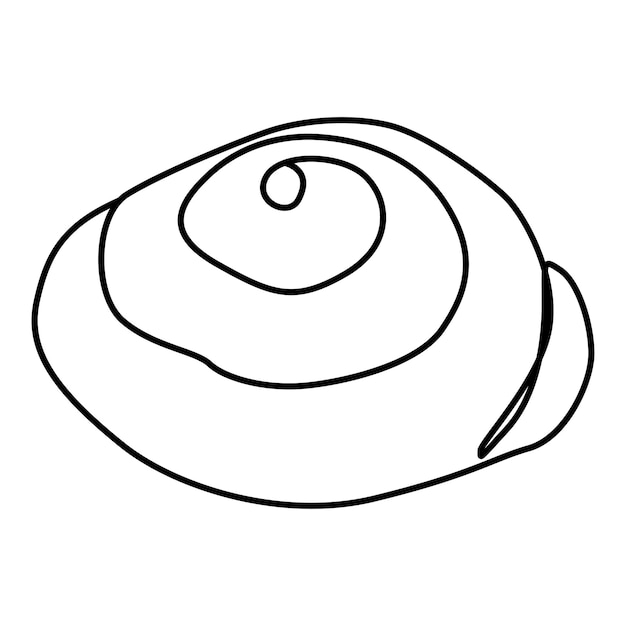 Single continuous line drawing of stylized sweet fresh bake bakery pastry in minimal continuous line