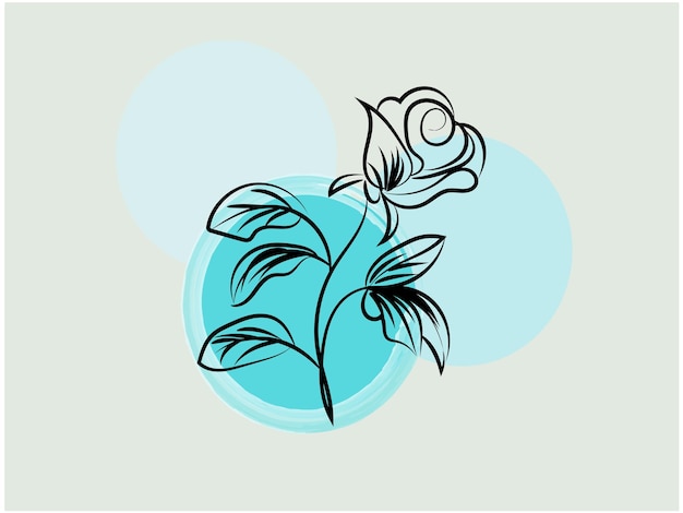 Vector single line flowers set