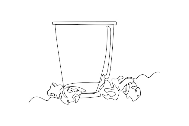 Single one line drawing Always provide a trash can at the office Healthcare at office concept Continuous line draw design graphic vector illustration