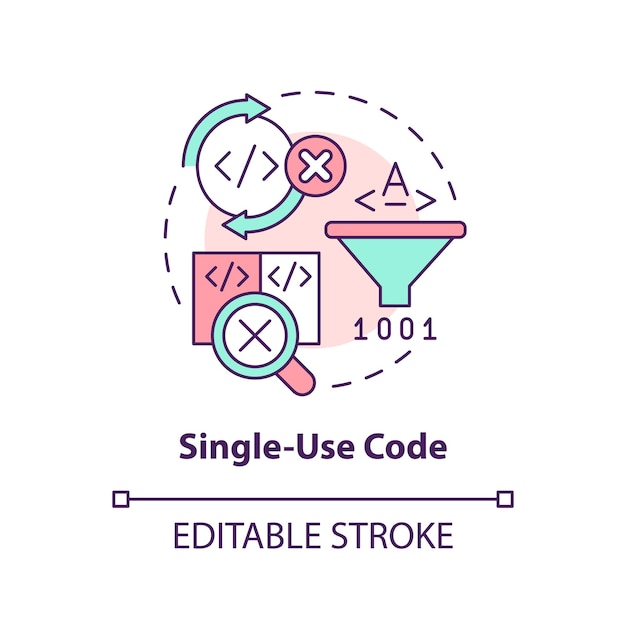 Singleuse code concept icon