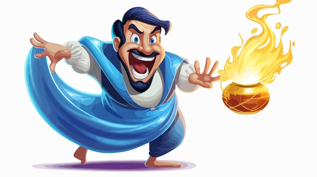 Vector sinister genie cartoon character