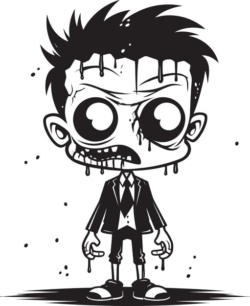 Vector sinister smiles cartoon zombie design eerily endearing cute zombie vector icon