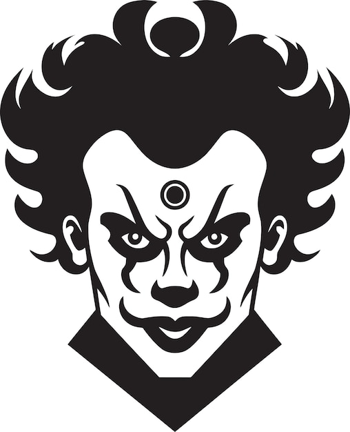 Vector sinister soiree eerie clown emblem spectral sideshow creepy clown symbol