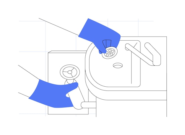 Sinks and toilets installation abstract concept vector illustration