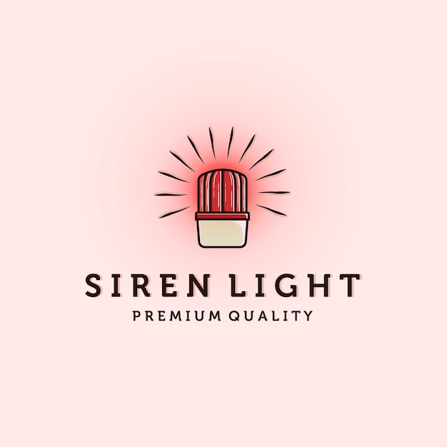 Siren Light or Police Light Logo Vector Illustration Design Red Flasher or Warning Light Logo Vintage Illustration Design Emergency Light Creative Logo Concept