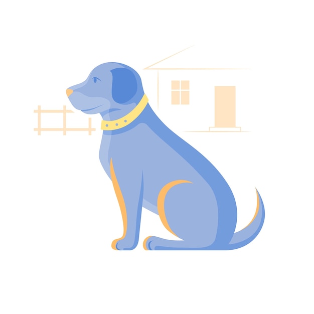 Sit Dog illustration.