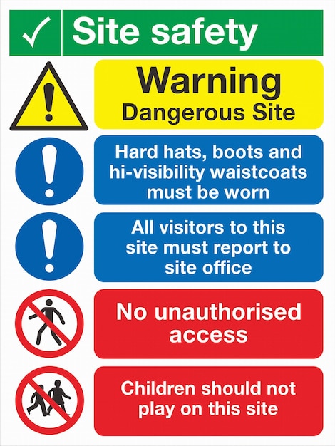 Site Safety Warning Sign Boards ISO 7010 01