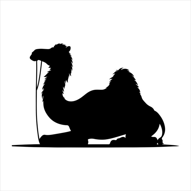 Vector siting camel silhouette vector art and graphic vector black color silhouette 25