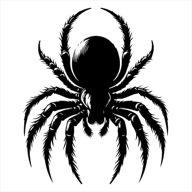 siting spider Silhouette Vector Art and Graphic vector black color silhouette