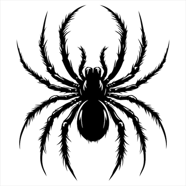 siting spider Silhouette Vector Art and Graphic vector black color silhouette