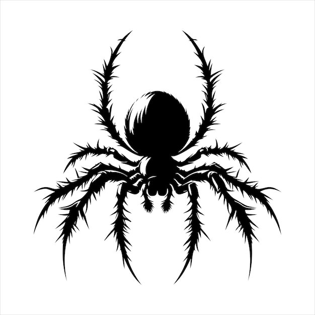 siting spider Silhouette Vector Art and Graphic vector black color silhouette