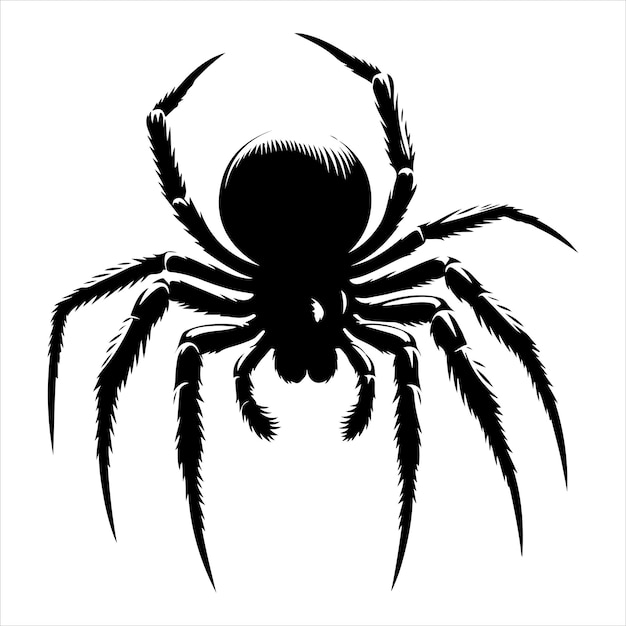 siting spider Silhouette Vector Art and Graphic vector black color silhouette