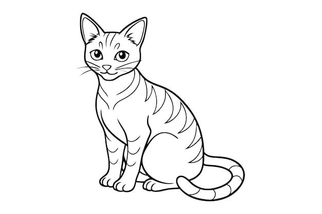 Sitting Cat Vector Illustration