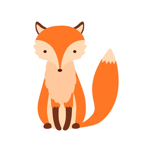 Sitting fox isolated on a white background head in full face