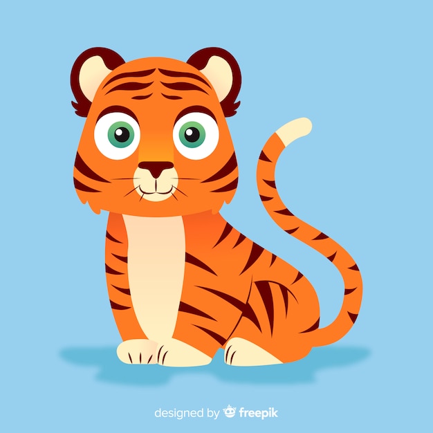 Sitting friendly tiger background