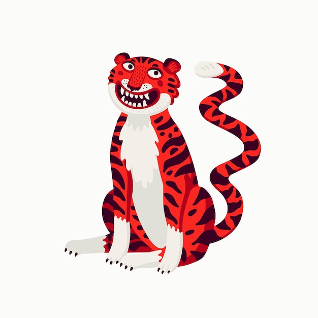 Sitting red tiger