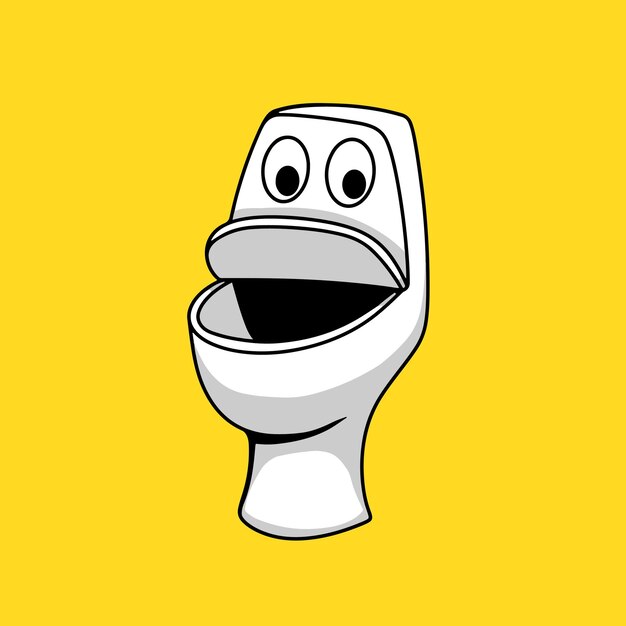 Vector sitting toilet cartoon illustration