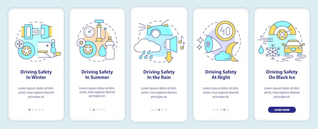 Situational driving safety onboarding mobile app screen