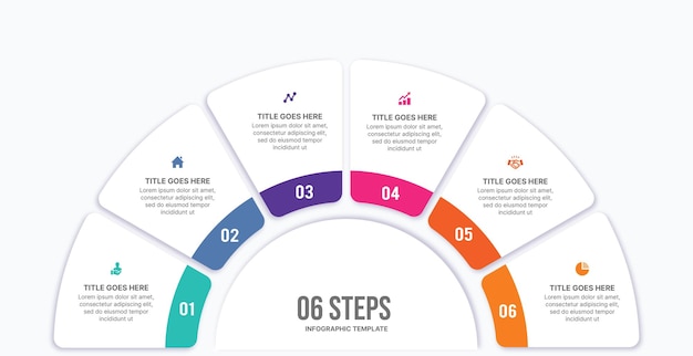 Vector six 6 options circle cycle infographic template design