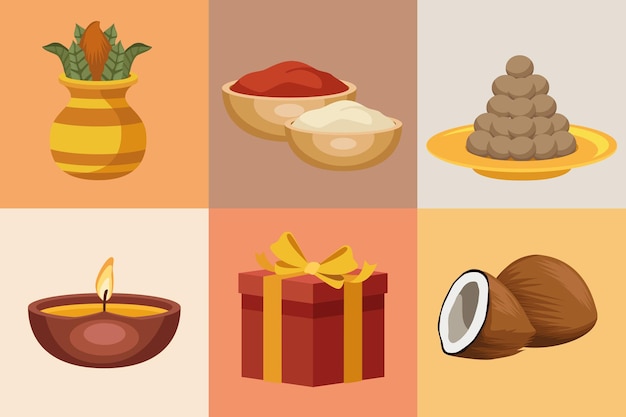 Six bhai dooj icons