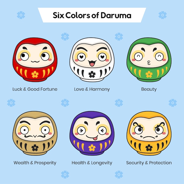 Six Colors of Daruma