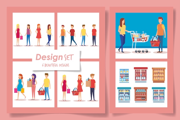 Six designs of supermarket customer