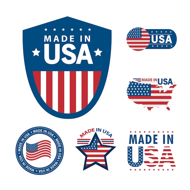 Six made in usa set icons