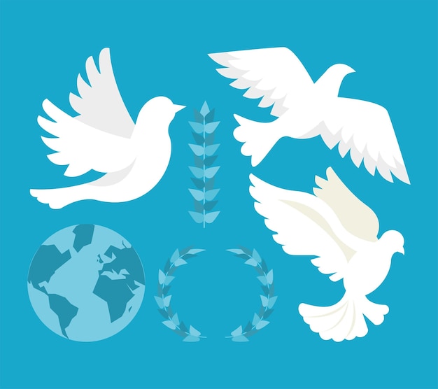 Six peace day icons