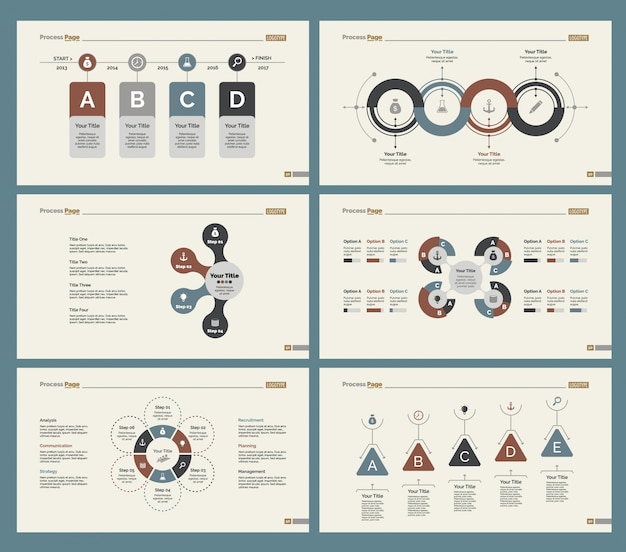 Six Production Slide Templates Set