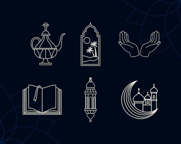 Six ramadam kareem icons