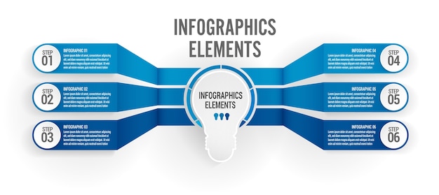 Six steps business presentation infographic template