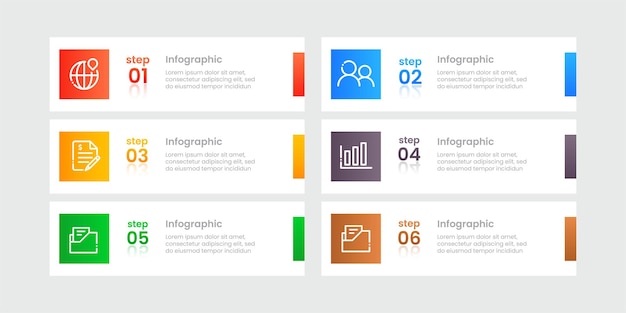 Six steps modern infographic template