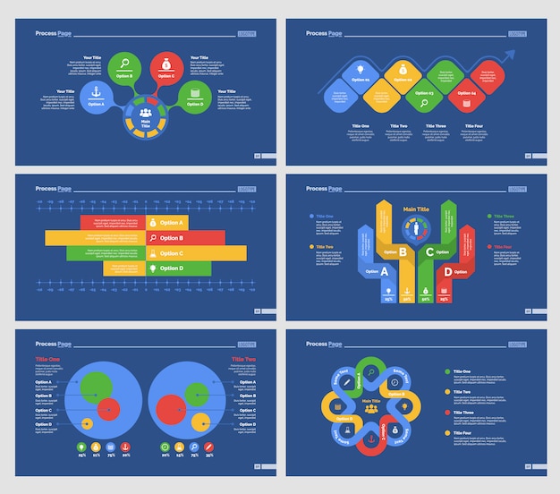 Six Strategy Slide Templates Set