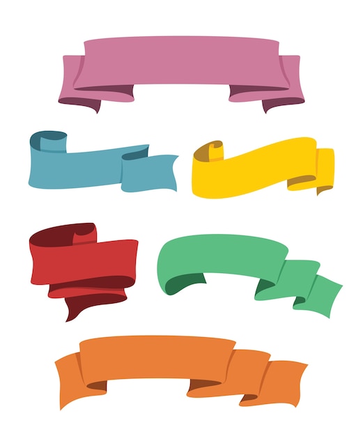 Six Style of Color Ribbons for the Decoration