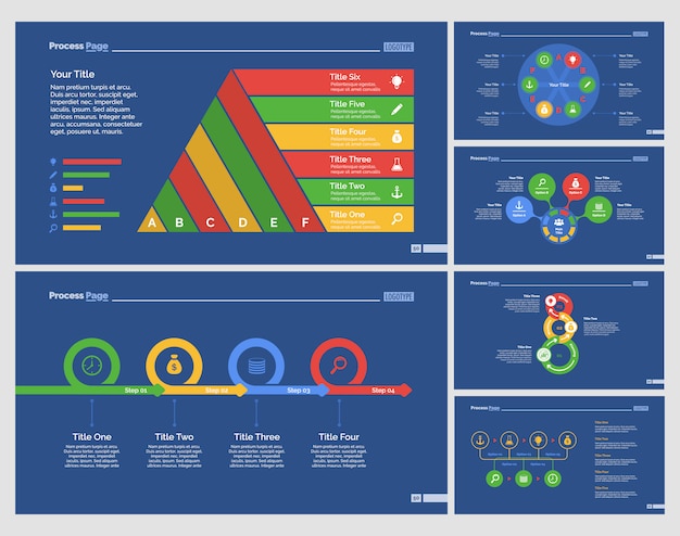 Six Teamwork Diagrams Slide Templates Set