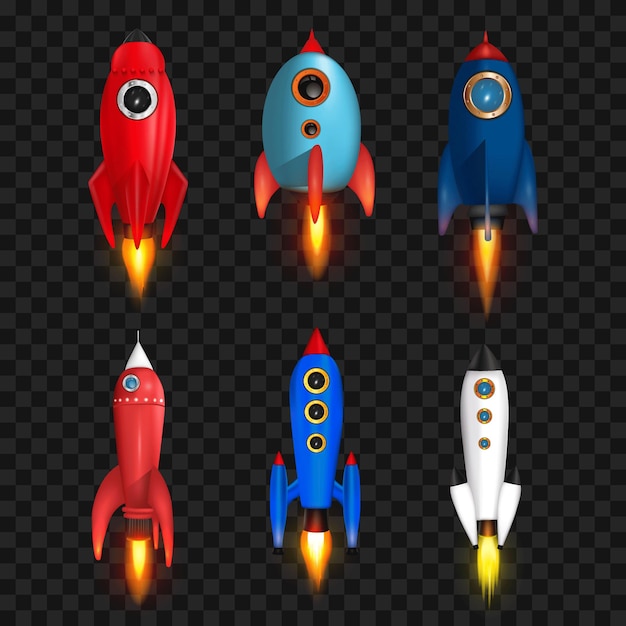 six vector 3d rocket