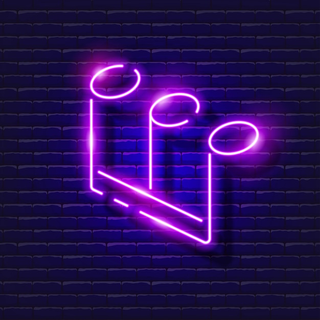 Vector sixteenth notes neon icon music glowing sign music concept vector illustration for sound recording studio design advertising signboards vocal studio